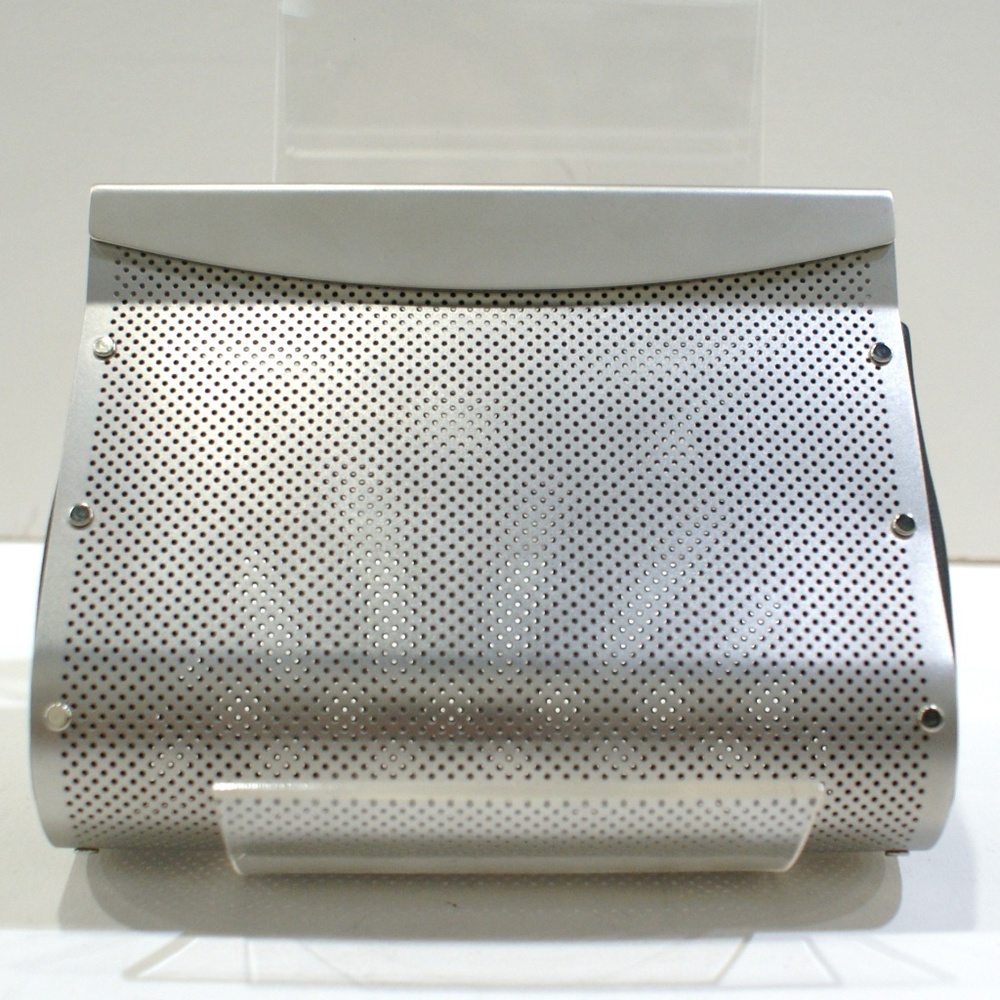 Silver Perforated Metal Clutch Wristlet